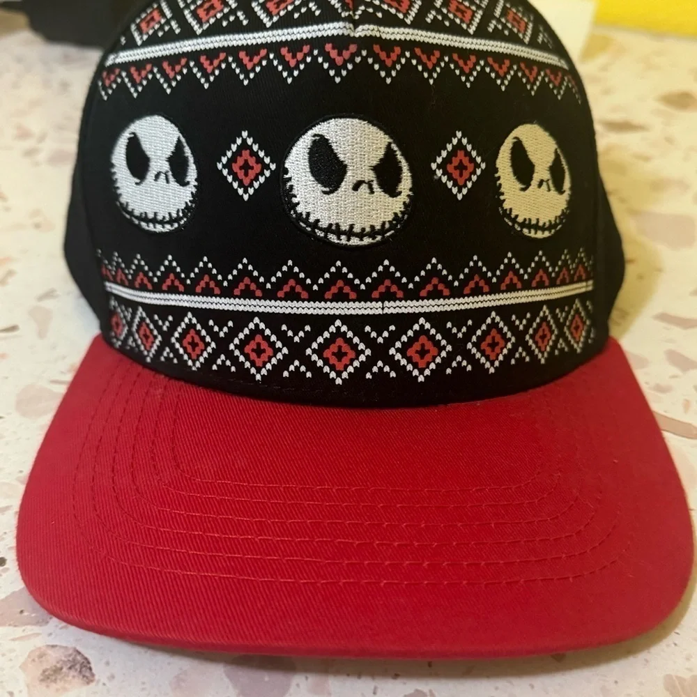 Disney Nightmare Before Christmas‎ Jack Skeleton Print Snapback Cap with Pom Pom